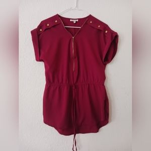 Mileage Short Sleeve Red Blouse